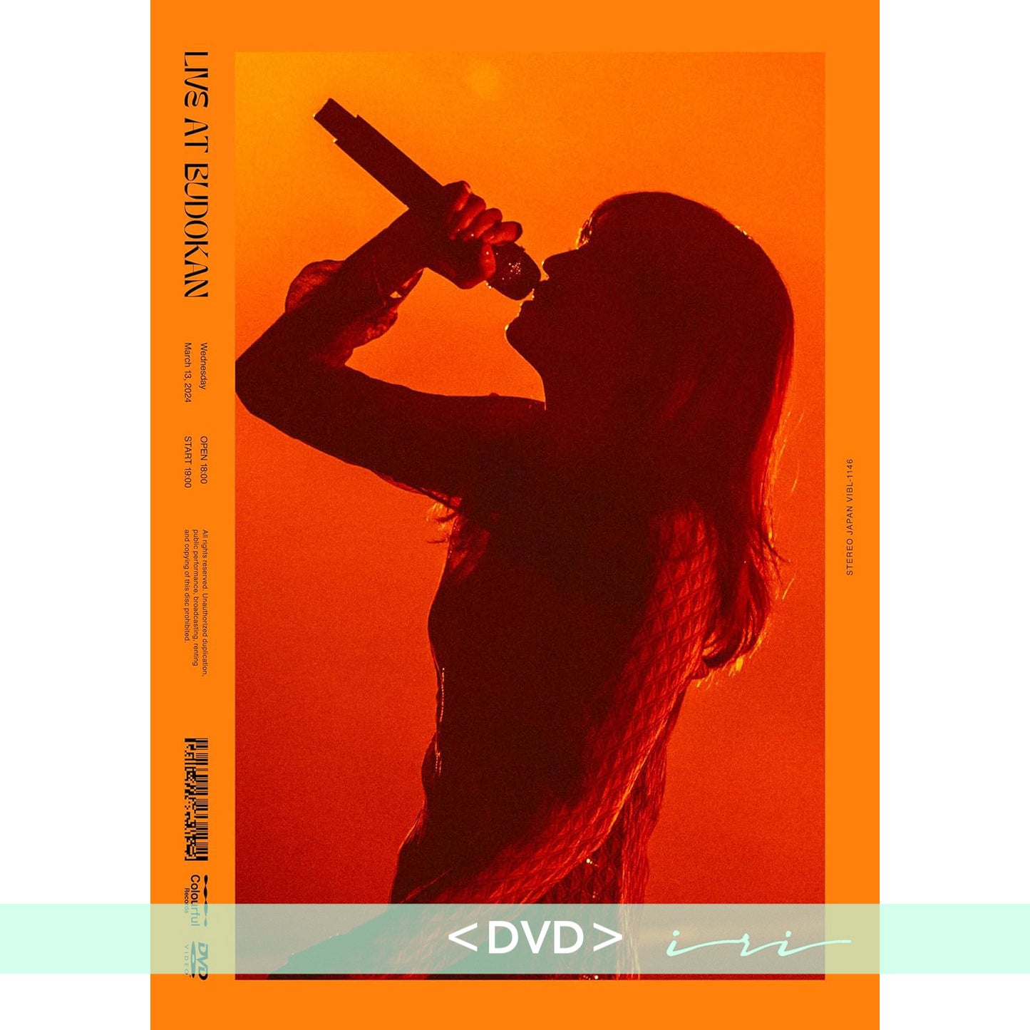 iri 首次武道館公演 Live Blu-ray/DVD 《iri LIVE at 武道館》＜Blu-ray／DVD＞